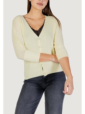 Morgan Morgan Kardiganas 251-MBATSI Geltona Slim Fit