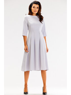 Awama Awama Sukienka koktajlowa A620 Szary Basic Fit