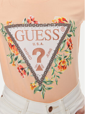 Guess T-shirt W4GI24 J1314 Narančasta Slim Fit