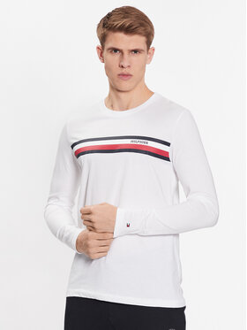 Tommy Hilfiger Tommy Hilfiger Longsleeve MW0MW32366 Weiß Slim Fit