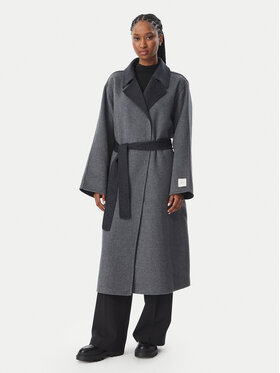 Calvin Klein Calvin Klein Μάλλινο παλτό Long LV044H538G Γκρι Regular Fit