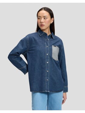 Lee Lee Koszula OVERSIZED CHORE SHIRT Niebieski Relaxed Fit