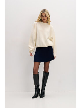 Fobya Fobya Sweter F2082 Kremowy Basic Fit