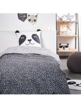 MIAhome MIAhome Komplet pościeli dziecięcej z uszkami panda 140x200 cm TOSHI Czarny