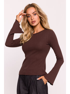 Made of Emotion Made of Emotion Bluzka M806 Brązowy Active Fit