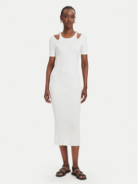 Fracomina Fracomina Strickkleid FJ26SD5001K56501 Creme Slim Fit