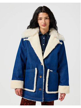 Wrangler Wrangler Kurtka jeansowa WRANGE COAT Niebieski Loose Fit