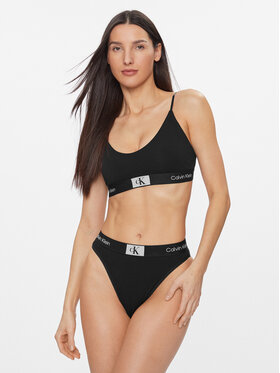 Calvin Klein Underwear Braziljske Spodnje Hlačke High Waist Brazilian 000QF7223E Črna