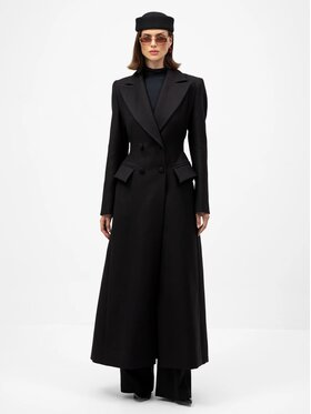 MANDRAGORA MANDRAGORA Prechodný kabát Thoren Čierna Slim Fit