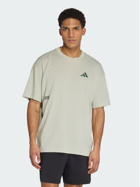 adidas adidas Koszulka techniczna 164961 Zielony Oversize