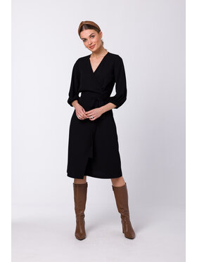 Stylove Stylove Sukienka koktajlowa S340 Czarny Regular Fit