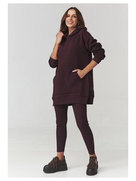 Makadamia Makadamia Dres A12 Bordowy Regular Fit