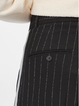 Tommy Hilfiger Hlače Iz Tkanine Relaxed Straight Pinstripe Pant WW0WW40513 Črna Straight Fit