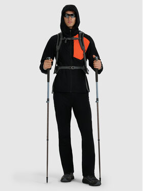 4F 4F Spodnie przeciwdeszczowe TREKKING Czarny Regular Fit
