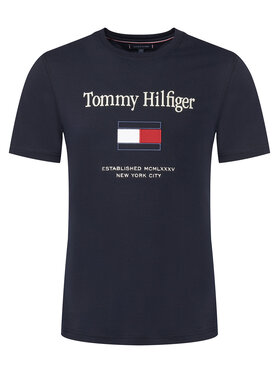 Tommy Hilfiger Tommy Hilfiger T-shirt Embro Flag MW0MW42736 Tamnoplava Regular Fit