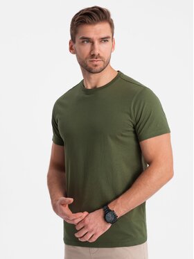 Ombre Ombre T-Shirt OM-TSBS-0146 Zielony Fitting Fit