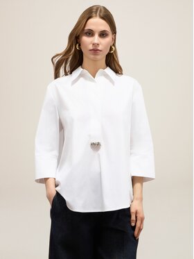 Oltre Oltre Bluzka 2484J100724N011 Biały Over Fit