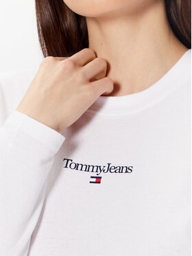 Tommy Jeans Majica Essential Logo DW0DW15443 Bijela Cropped Fit