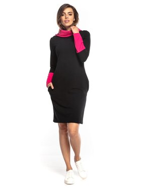 Tessita Tessita Sukienka dzianinowa SUKIENKA_T360_8_XS Różowy Slim Fit