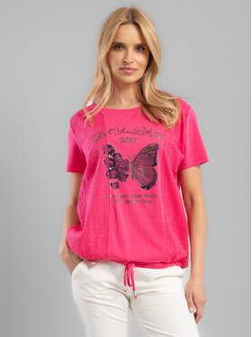 Perso Perso T-Shirt TCE242354F Korálová Regular Fit