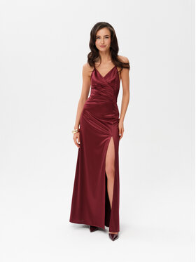 Roco Fashion Roco Fashion Sukienka wieczorowa Alessandra Bordowy Slim Fit