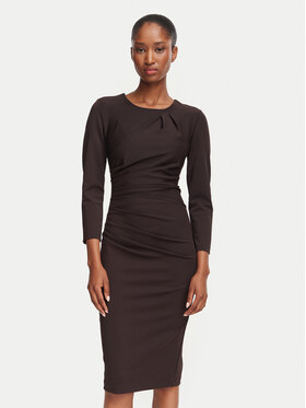 Rinascimento Rinascimento Koktel haljina CFC0130273003 Smeđa Slim Fit