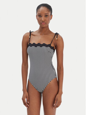 Seafolly Seafolly Бански костюм Gia Check Ric Rac 11097-282 Черен