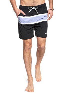 Wrangler Wrangler Szorty materiałowe SWIMSHORT Czarny Regular Fit