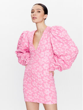 ROTATE ROTATE Cocktailkleid Jacquard Flower RT2395 Rosa Regular Fit