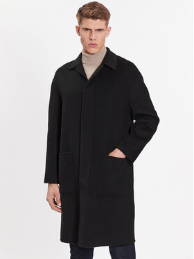 Calvin Klein Calvin Klein Vlněný kabát K10K111601 Černá Regular Fit