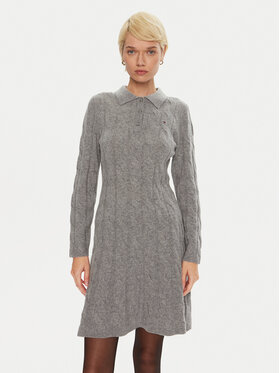 Tommy Hilfiger Tommy Hilfiger Трикотажна сукня WW0WW43085 Сірий Regular Fit
