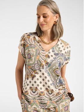 Elena Mirò Elena Mirò Bluzka 2132P000257N001 Kremowy Regular Fit