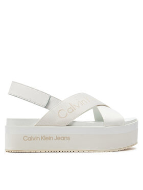Calvin Klein Jeans Calvin Klein Jeans Szandál Flatform Sandal Sling In Mr YW0YW01362 Fehér