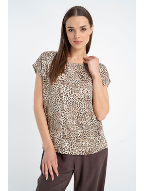 CLICK CLICK Blúzka 10-6884 Hnedá Loose Fit
