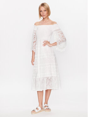 Iconique Iconique Sukienka letnia IC23 018 Biały Regular Fit