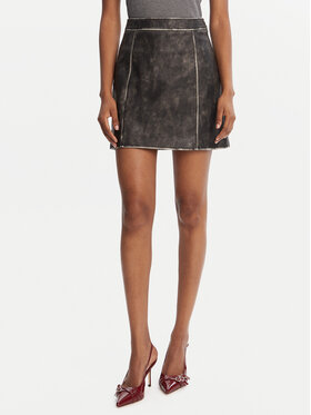 Guess Guess Spódnica z imitacji skóry W5YD46 WHDI0 Szary Regular Fit