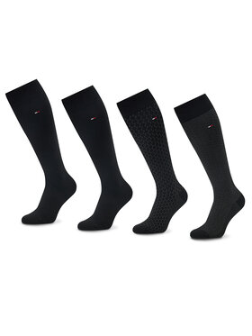 Tommy Hilfiger Tommy Hilfiger Súprava 4 párov vysokých pánskych ponožiek 701220148 Čierna