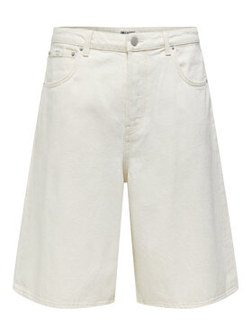 Only & Sons Only & Sons Szorty jeansowe Carl 22034145 Écru Balloon Fit
