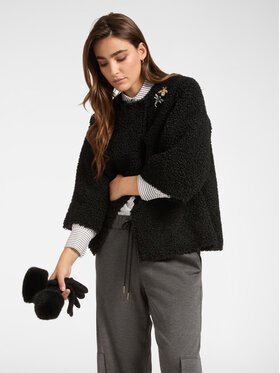 Elena Mirò Elena Mirò Cappotto 8050Z000025N033 Nero A-Line Fit