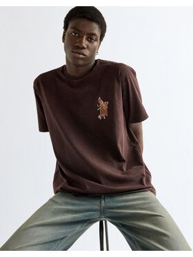 Wrangler Wrangler T-Shirt VINTAGE TEE Brązowy Relaxed Fit