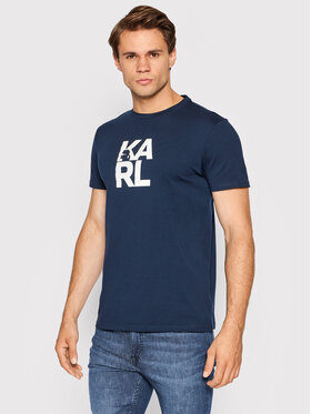 KARL LAGERFELD KARL LAGERFELD T-Shirt Classic KL22MTS01 Granatowy Regular Fit