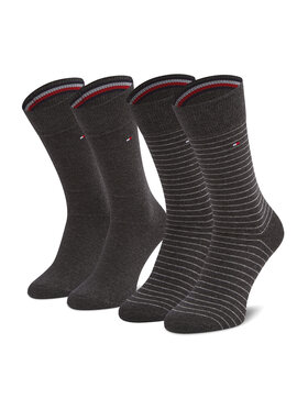 Tommy Hilfiger Tommy Hilfiger 2er-Set hohe Herrensocken 100001496 Grau