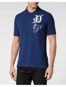 PHILIPP PLEIN PHILIPP PLEIN Polo 275 Niebieski jasny Slim Fit