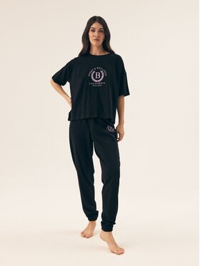 Esotiq Esotiq Piżama 42566 Czarny Regular Fit