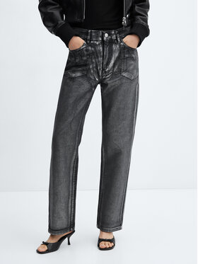 Mango Mango Jeansy Shimmer 57018277 Czarny Straight Fit