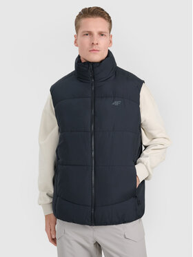 4F 4F Kamizelka MIDSHOP TEXTILE Czarny Regular Fit