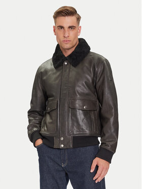 JOOP! JOOP! Kožená bunda Falko 80000864 Šedá Regular Fit