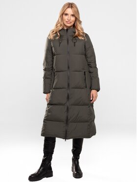 Perso Perso Dámska bunda BLH250869FX Kaki Regular Fit