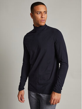 Matinique Matinique Bluză cu gât Joseph 30205696 Bleumarin Slim Fit