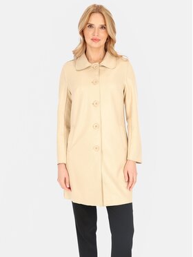 Perso Perso Płaszcz przejściowy BLE252675F Beżowy Regular Fit